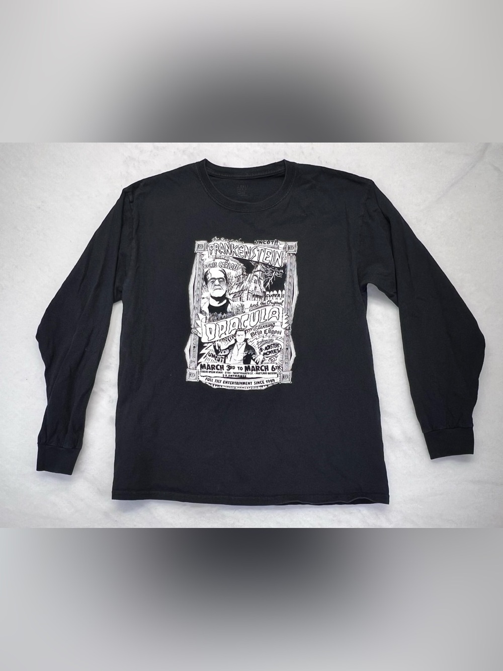 John Galt Frankenstein Dracula Black Men’s long sleeve- one size